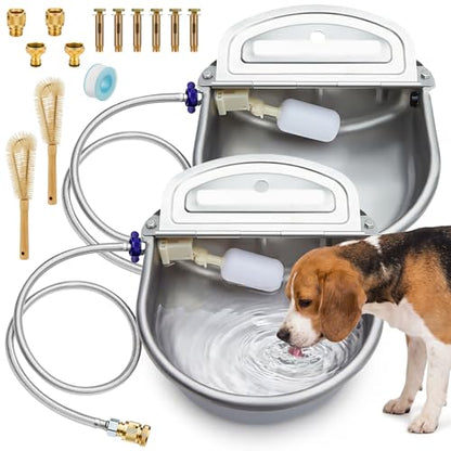 Tessco for you 2 Pack 1.2 Gallon Automatic Horse Water Bowl Large