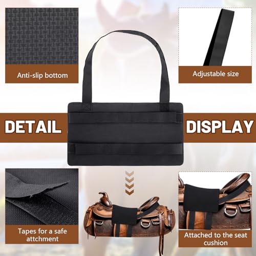 Dansydaisy Western Anti Slip Grip Saddle Seat Cover Black Horse Saddle Cover with Adjustable 2 Elastic Leg Bands for Christmas Horse Lover Gifts Riding Accessories