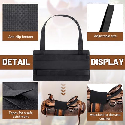 Dansydaisy Western Anti Slip Grip Saddle Seat Cover Black Horse Saddle Cover with Adjustable 2 Elastic Leg Bands for Christmas Horse Lover Gifts Riding Accessories