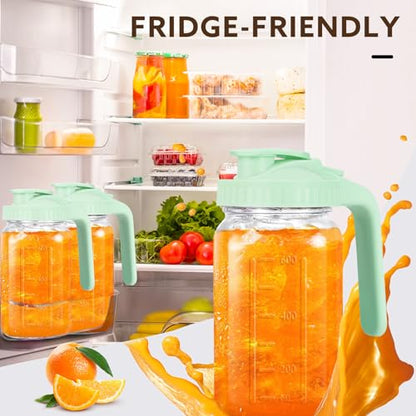 Mihlapi 32 oz Breast Milk Pitcher, 1 Quart Glass Mason Jar with Lid - color: Green, size: 32 Ounces