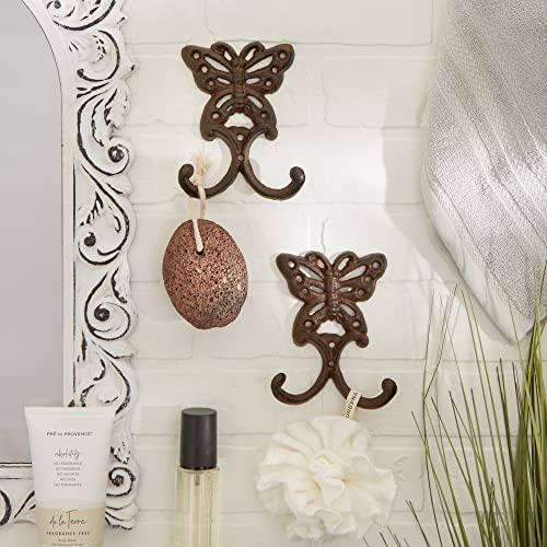 DII Cast Iron Decorative Wall Hook Set, Butterfly, 2 Count - size: Butterfly