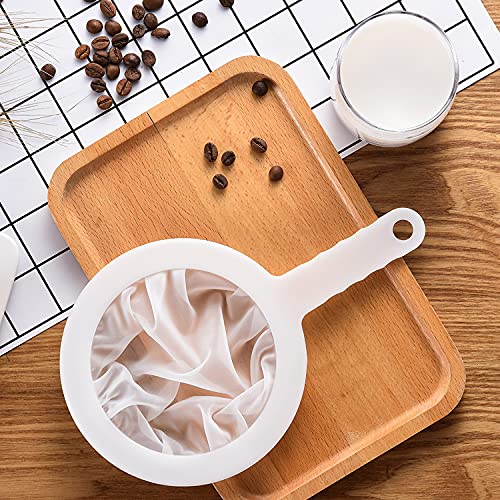 Mini Skater 400 Mesh Kitchen Ultra-fine Mesh Strainer, Nylon Mesh Filter Spoon with Handle Kitchen Tool for Fine Wine, Fine Precipitation of Cold Wine, Cold Water Precipitation (1Pcs)