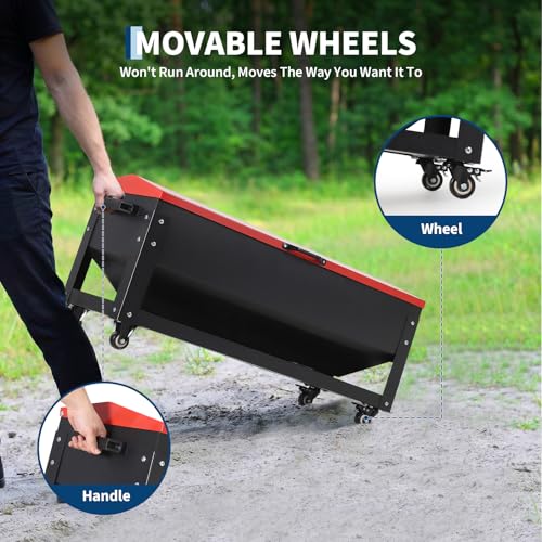 Garvee Metal Chicken Feeding Box, 120 lbs Large Capacity, Portable Feeder - size: 120 lbs