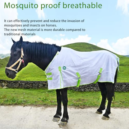 White Comfy Mesh Horse Fly Sheet, 66in - color: white, size: 66Inch-168cm