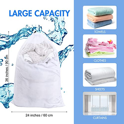 Berlune 30 Pack Large Mesh Laundry Bags - color: Black, White