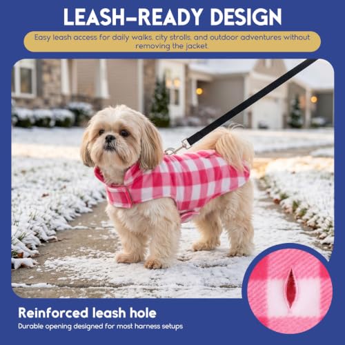 ASENKU Reversible Dog Winter Coat, Dog Jacket for Small Medium Large Dogs - color: Pink, size: X-Small