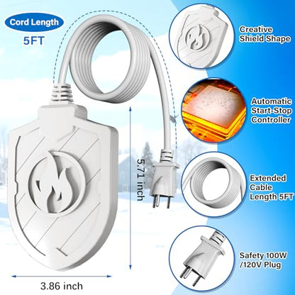 100W Bird Bath Heater, Birdbath Heaters for Outdoor Bird Bath Water Heater in Winter Submersible Thermostat Control, Heated Bird Bath Deicer for Outside Bird Chicken Poultry Livestock (White) - color: White
