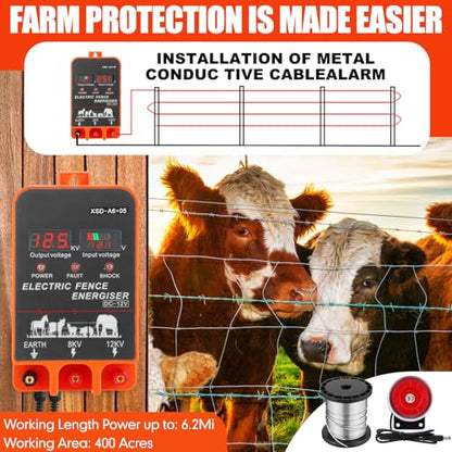 MorningRo 2J Electric Fence Charger with Digital Display & Alarm