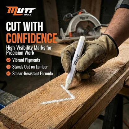 Mutt Tools White Lumber Crayons 12 Pack - Tire Marker Crayon - color: White