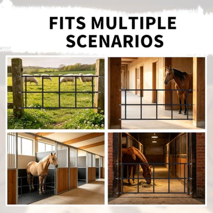 48" x 20" Stall Guards for Horses with Adjustable Straps and Hardware (Black) - color: Black