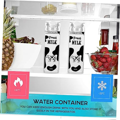 Cabilock Printed Milk Bottle 8.07In Leakproof Milk Storage Container Compact Beverage Jug for Cold Drinks Juice Tea Portable Travel and Refrigerator Use