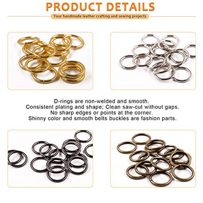 1 inch 25mm Metal Belt Buckle Hardware Assortment Webbing Strap Loops Clasp for Belt Craft DIY Accessories - style: O Rings