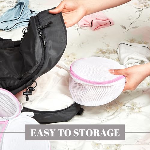 12 Pieces Honeycomb Mesh Laundry Bags for Delicates Underwear Bra Laundry Bags for Washing Machine Sock Laundry Mesh Bags for Delicates Garment Lingerie Wash Bag Net, 6 x 7 Inch (Pink) - color: Pink