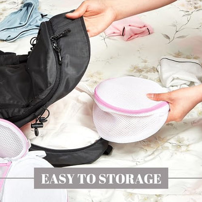 12 Pieces Honeycomb Mesh Laundry Bags for Delicates Underwear Bra Laundry Bags for Washing Machine Sock Laundry Mesh Bags for Delicates Garment Lingerie Wash Bag Net, 6 x 7 Inch (Pink) - color: Pink