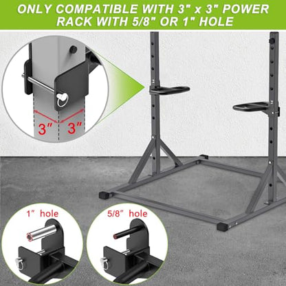 SELEWARE Dip Bar Attachment for Power Rack, 2 x 2 Tube, Multi Grip Handle - color: Multi Grip Dip Bar Attachment for 1" or 5/8" Hole of 3x3 inch Rack
