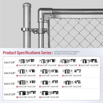 Stainless Steel 1-5/8" x 2-3/8" Chain Link Gate Latch （Fit 1-5/8" Gate Frame）, Heavy Duty Chain Link Fence Gate Fork Latch with Hole for Padlock 1Pack - color: 1-5/8"x2-3/8"
