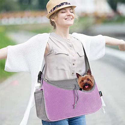 PetAmi Dog Sling Carrier Small Dogs, Hands Free Crossbody Carrier, Purple - color: Purple