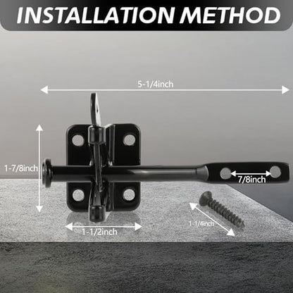 Self-Locking Gate Latch for Wooden Fence Pull String,