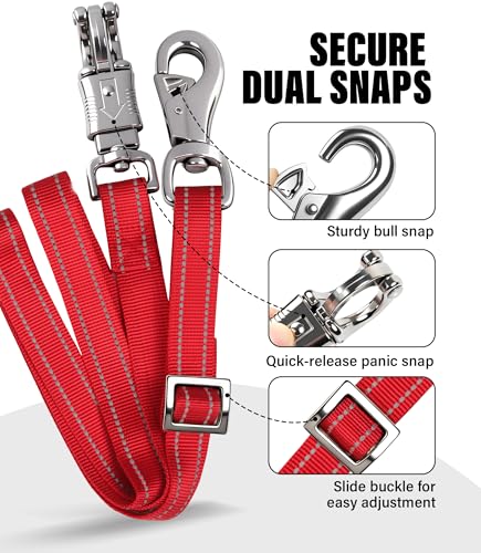 Cross Ties for Horse, Nylon Trailer Tie, Adjustable Length 42.5"-73" - color: Starlit Maroon