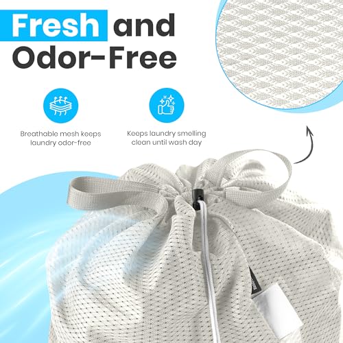 Handy Laundry Mesh XL Laundry Bag 24"x36" with Shoulder Strap, Grey | XL 24x36 Mesh Laundry Bag, Handles & Shoulder Strap, Breathable, Machine Washable, Dorm Travel Bedding, Grey - color: Grey, size: 1-Pack