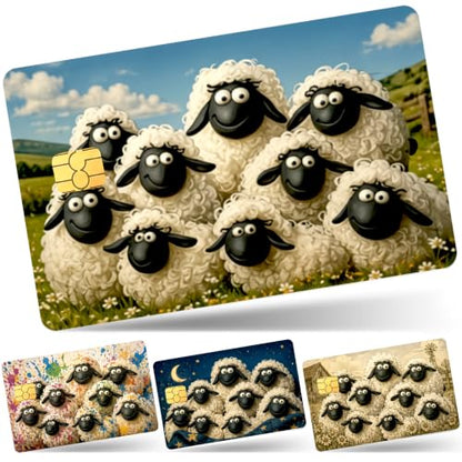 4PCS Sheep Credit Card Skin, Debit Cards Cover Personalized Stickers - color: Sheep