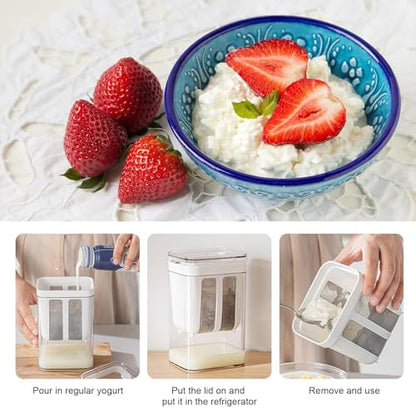 Greek Yogurt Strainer, 1100ml Fine Mesh Strainer with Bag & Lid - size: 1100ML