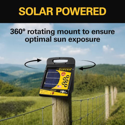 Zareba Solar Powered Low Impedance Electric Fence Charger, 15 Mile Solar Powered Electric Fence Energizer, Contain Animals, Keep Out Predators - ESP15M-Z