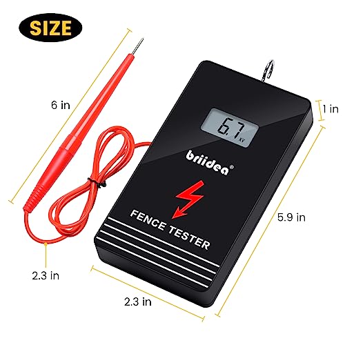 Electric Fence Tester, briidea 300V-15000V Electric Fence Voltage Tester with LCD Large Display & Low Battery Reminder, Designed for Your Fence Voltage Troubleshooter, Portable & Easy to Use (MK-034)