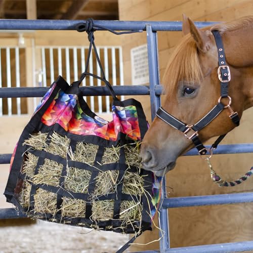 Derby Originals Scratchless Slow Feeder Horse Hay Bag with Super Tough Bottom and 6 Month Warranty (Red with Black Trim) - color: Red with Black Trim