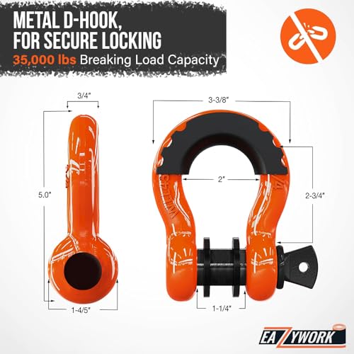 3”x10Ft Super Sturdy Lift Sling Straps 25000 Lbs Breaking Load Capacity Heavy Duty Lifting sling Crane Tree Saver Strap Recovery Straps Tow Strap Pull Hoist 2pcs 3/4 Robust D Ring Shackles+Storage Bag