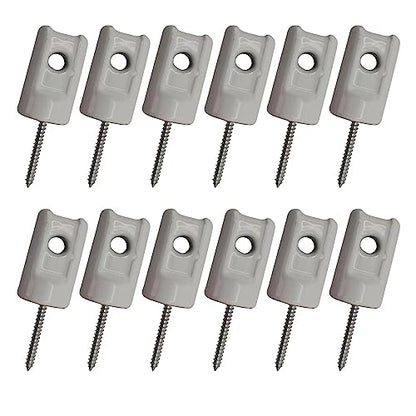 Electric Fence Insulator Porcelain Lag Screw Insulator - 12 Pack (12 Grey Porcelain Lag Screw Insulators) - style: 12 Grey White Porcelain Lag Screw Insulators