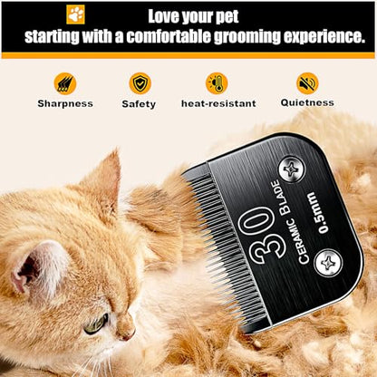 3Pack Dog Grooming Blades Replacement for Andis Dog Clpper 5FC Blades - size: Black(30)