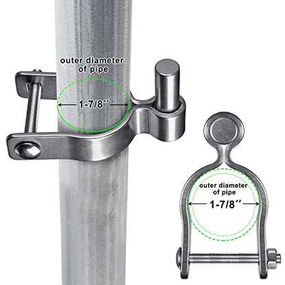 Insaga 304 Stainless Steel Chain Link Fence Gate Post Hinge, Heavy Duty Gate Hinges, 1-7/8'' Male Post Gate Hinges fit 1-7/8'' Outer Diameter Post/Pipe, 2pcs - color: Male-1-7/8''-2pcs