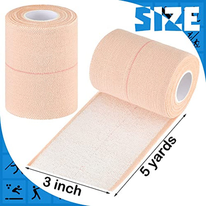 Nuanchu 16 Rolls Self Adhesive Elastic Bandage Wrap Breathable Flexible Stretch Sports Tape for Wrist Ankle Support, Cohesive Vet Wrap for Horse Pet(3 Inch x 5 Yard) - size: 3 Inch x 5 Yard