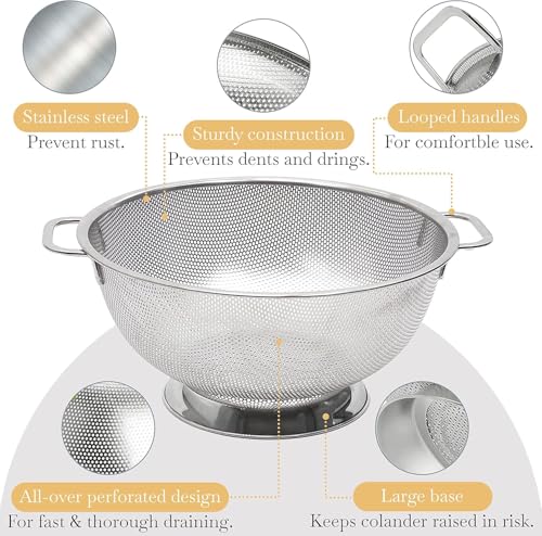Bellemain Stainless Steel Colander for Kitchen, 5 Qt Pasta & Rice Strainer - size: 5 Quart