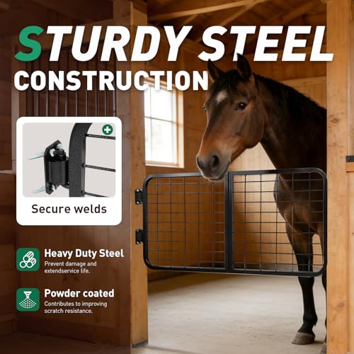 Horse Stall Gate 48" W x 24" H Compatible with Livestock Enclosures