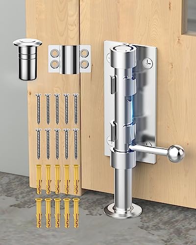 Heavy Duty Slide Bolt Gate Latch Hardware, 6.3 Inch, Silver - color: Silver - 1 Pack