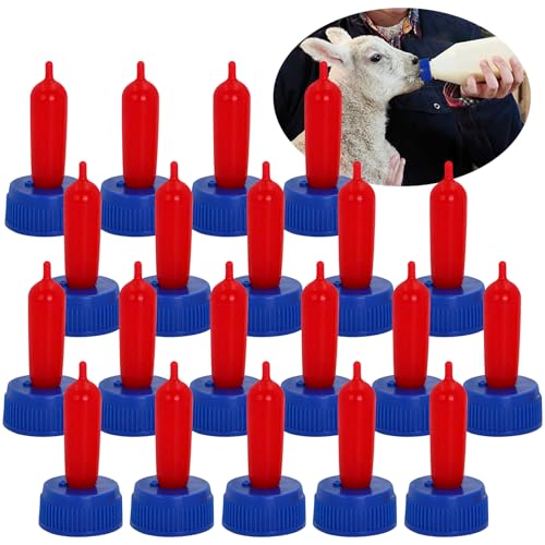 20 Pack Goat Nipples Soft Rubber Animal Milk Feeding Nipple - color: blue