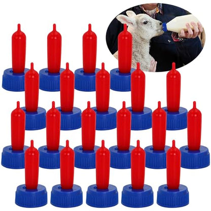 20 Pack Goat Nipples Soft Rubber Animal Milk Feeding Nipple - color: blue