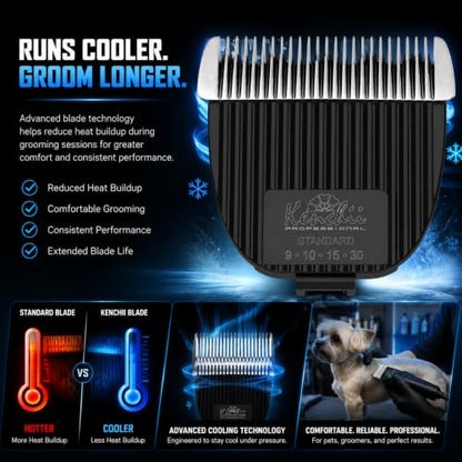 Kenchii Flash Clipper Blade Standard, Original Flash Only | Stay-cool stainless steel, corrosion-resistant coating, detachable for easy cleaning, precision pet grooming - size: Standard