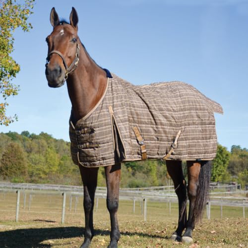 Country Pride Highland 1200D Lightweight Stable Blanket (60, BlackPlaid) - color: BlackPlaid, size: 60