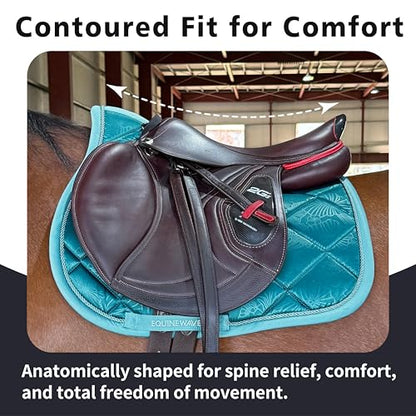 EQUINEWAVE Embossed All Purpose Saddle Pad - color: BLUE CORAL