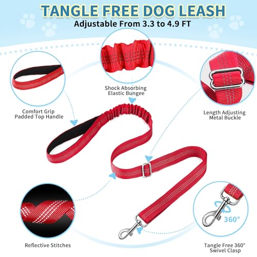 SlowTon No Pull Small Dog Harness and Leash Set with Front Clip | Soft Padded, Neck & Chest Adjustable, Lightweight, Anti-Twist, Puppy Vest Harness Pet Lead Combo for Small Medium Dog, R S - color: Red, size: X-Small
