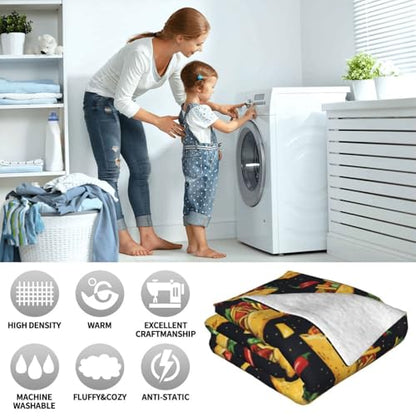 Taco Throw Blanket for Women Girls Taco Lovers Gifts 60"x50" - color: Taco, size: 60" x 50"