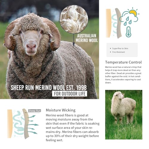 SHEEP RUN Men's Merino Wool Lightweight Hiking Running Workout Breathable Base Layer T Shirt - color: Mahogany, size: Medium