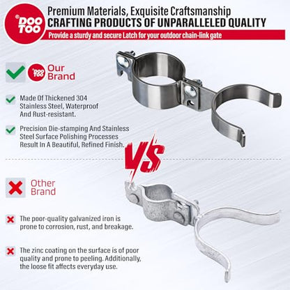Stainless Steel 2-3/8" x 2-3/8" Chain Link Gate Latch （Fit 2-3/8" Gate Frame）, Heavy Duty Chain Link Fence Gate Fork Latch with Hole for Padlock 1Pack - color: 2-3/8"x2-3/8"