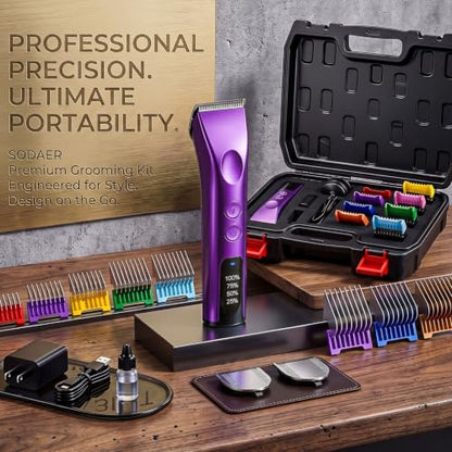 Professional Heavy Duty Dog Clippers for Grooming Thick Heavy Coats - color: Purple