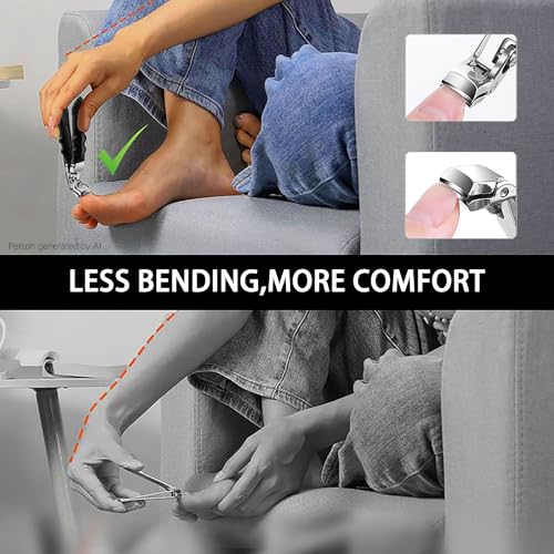 Premium Stainless Steel Toenail Clippers for Men & Seniors - 180° Wide Jaw Opening, Heavy Duty Nail Cutter for Thick & Ingrown Nails Anti-Splash Design, Dual Blades Set with Metal Case & Travel Pouch