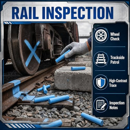 Blue 144 Pcs Large 4 x 1 Inch Railroad Crayon Chalk - color: Blue
