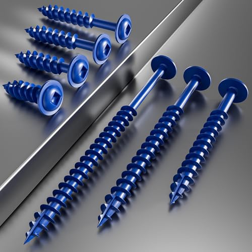 Wensilon (Blue) Pocket Hole Screws # 8 * 2" 90pcs 1lbs Square Hole Wood Screws and Round Head Square Hole self Tapping Screws are Suitable for Wooden use.150MM,60MM Drive bit Included. - color: Blue, size: 8*2"